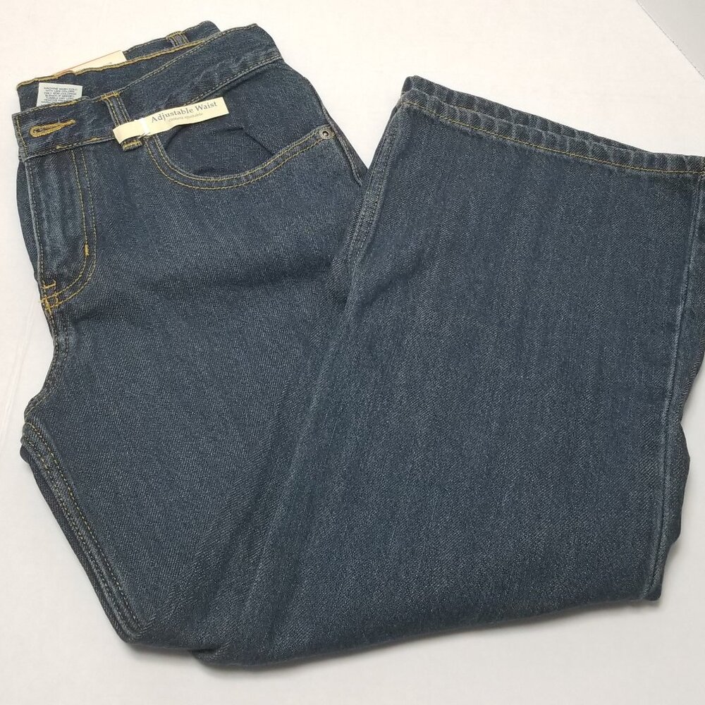 FADED GLORY Boy's 10 HUSKY Relaxed Fit Blue Denim Jeans Adjustable Waist NWT NEW